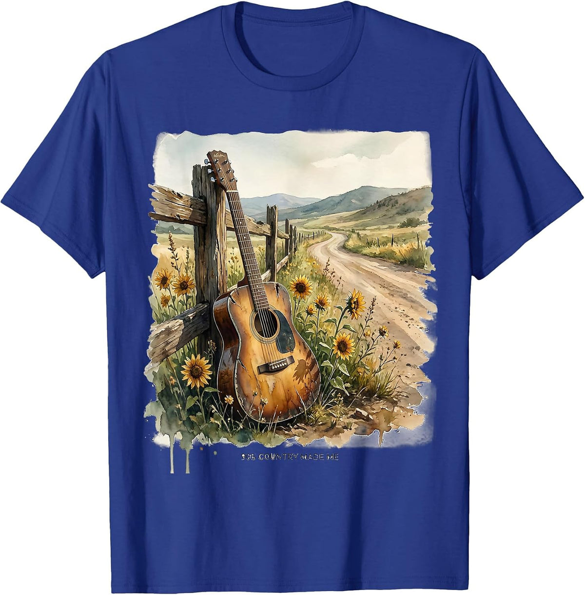 Men's 90s Country Made Me Nostalgic Music Design T-Shirt - Royal Blue