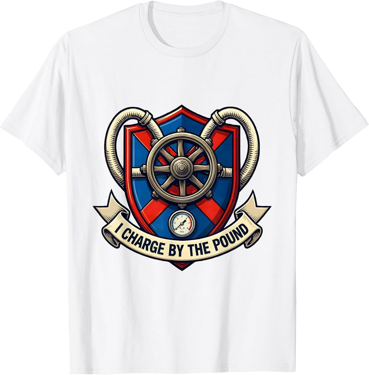 Men's I Charge By The Pound Funny HVAC Technician Humor T-Shirt - White