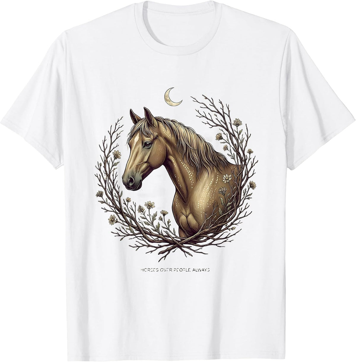 Men's Horses Over People Always Bold Equestrian Design T-Shirt - White