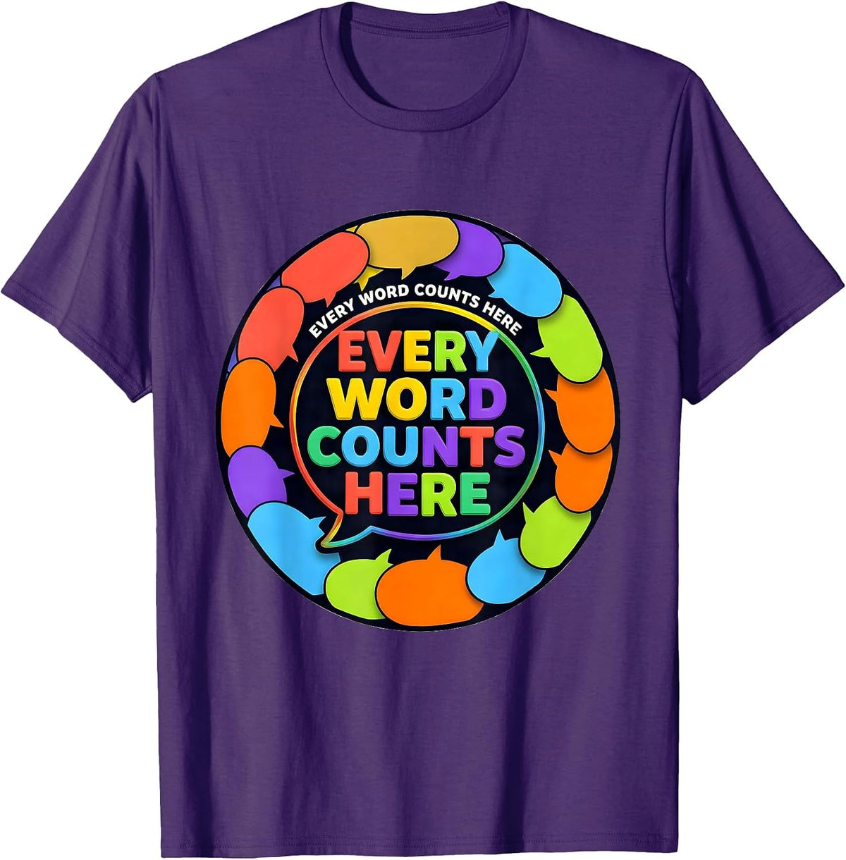 Men's Every Word Counts Speech Therapy Design T-Shirt - Purple