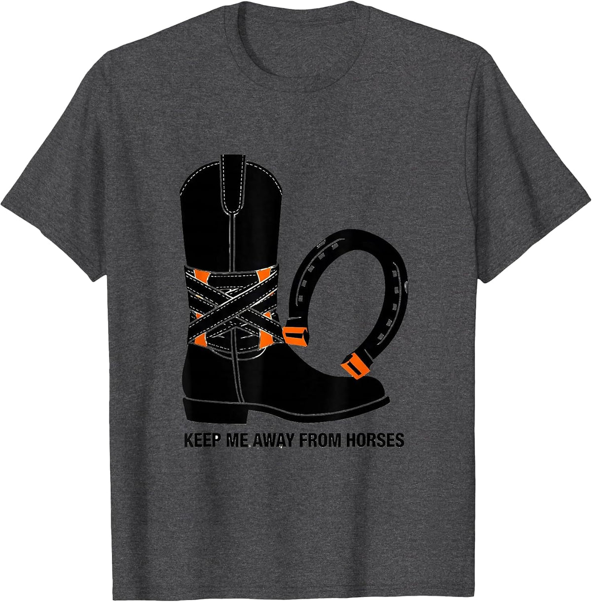 Men's Keep Me Away From Horses Funny Injury Recovery Equestrian T-Shirt - Dark Heather Grey