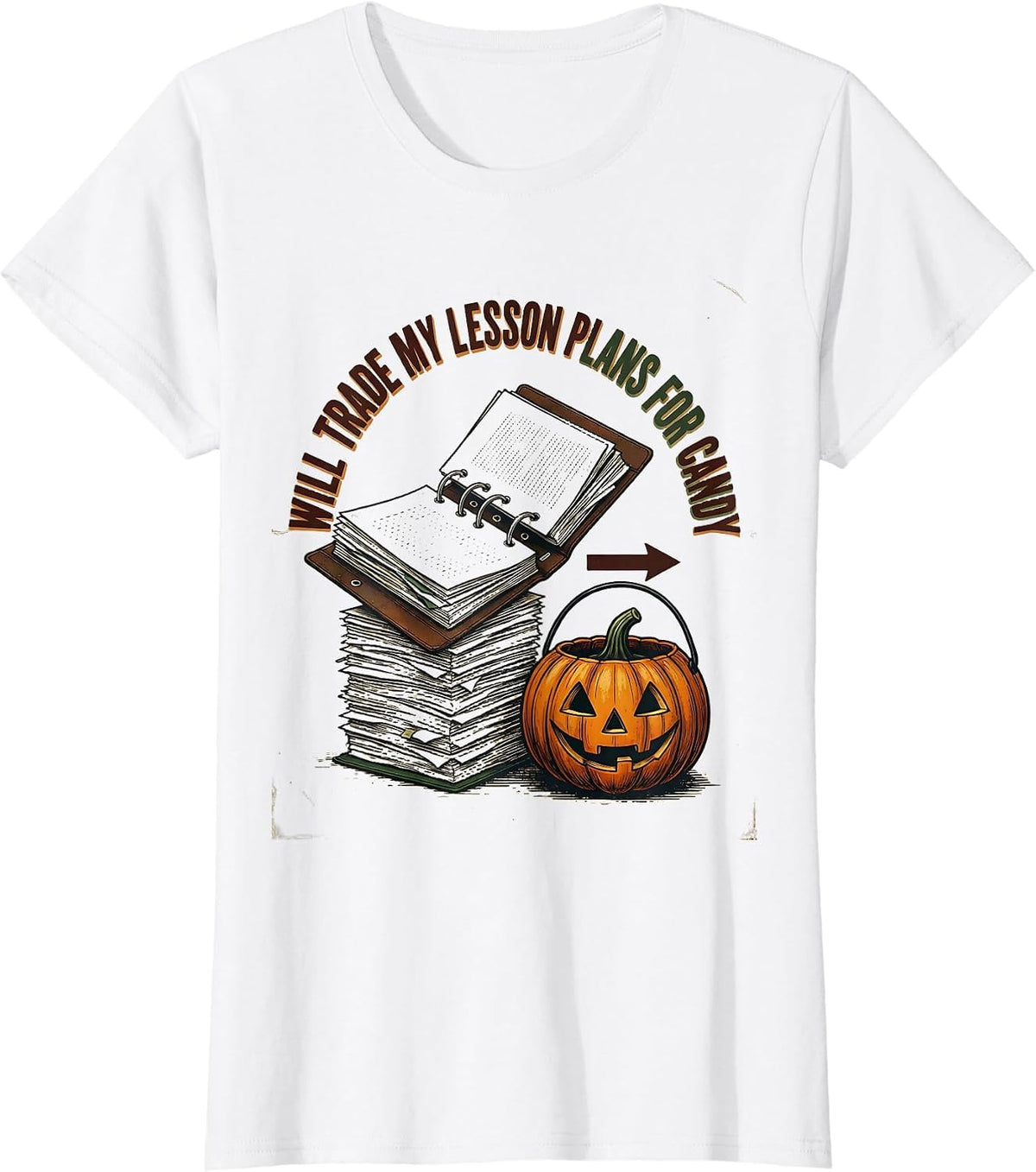 Will Trade My Lesson Plans For Candy Vintage Teacher T-Shirt - White