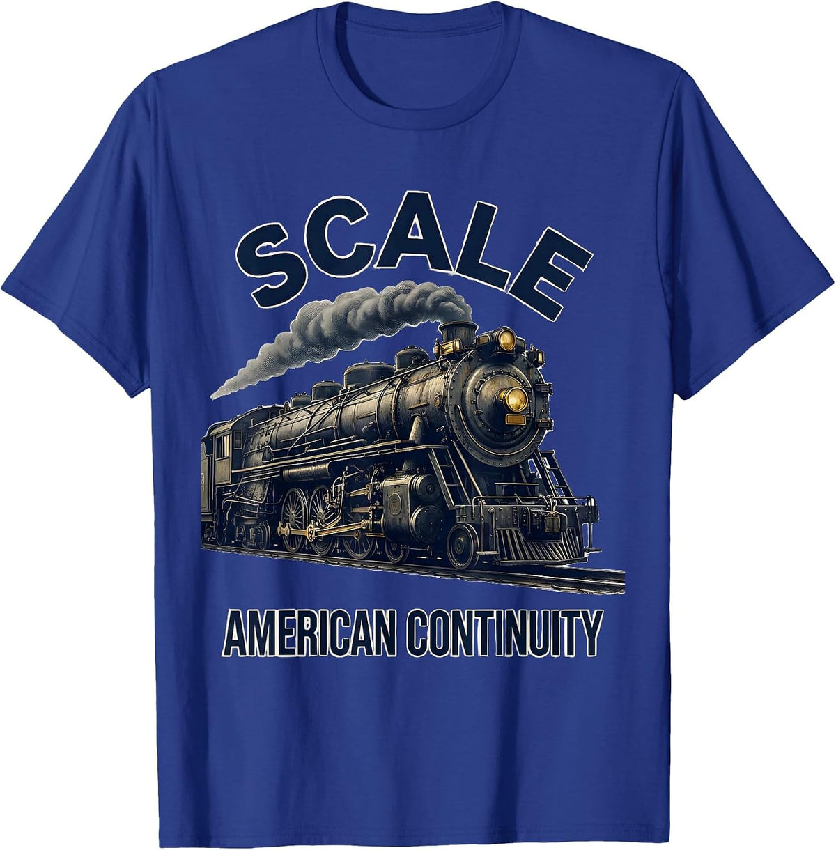 Men's Scale American Continuity Big Boy 4014 Steam Train T-Shirt - Royal Blue