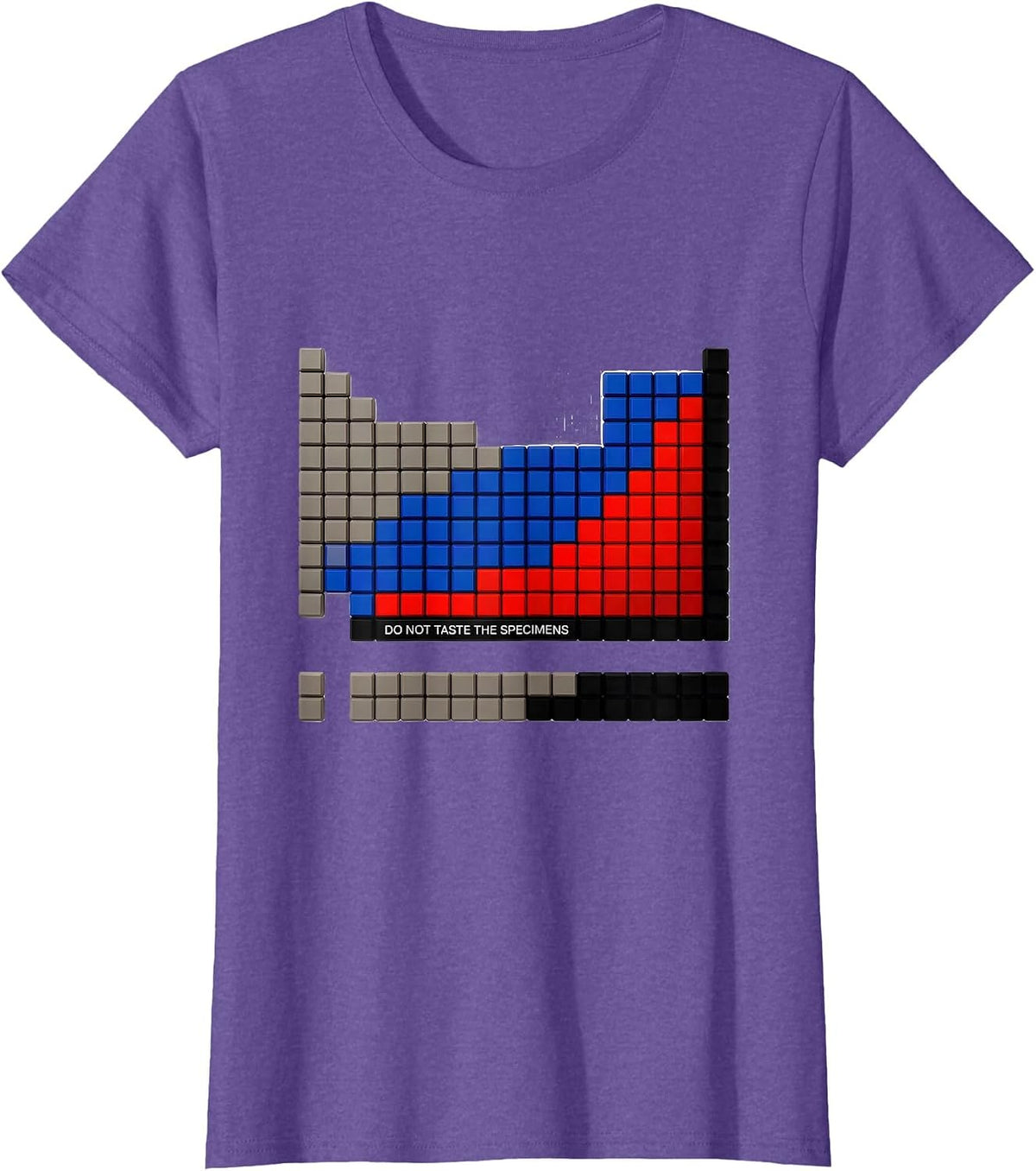 Women's Do Not Taste The Specimens Funny Periodic Table Science T-Shirt - Purple Heather