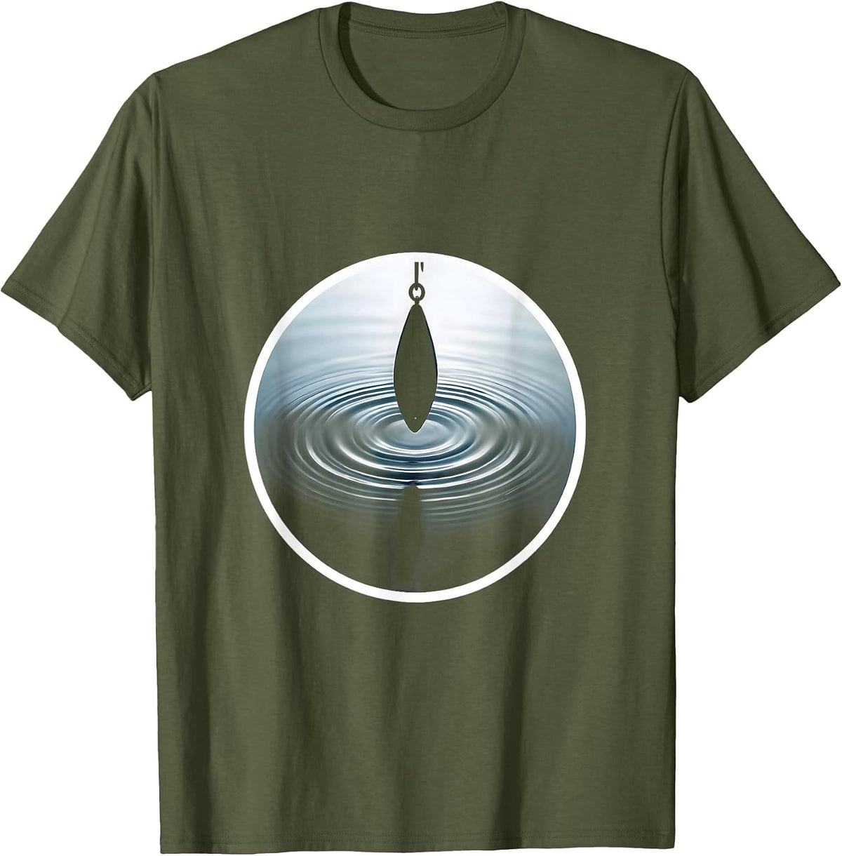 Men's Underwater Lure View Fishing Graphic T-Shirt - Olive Green