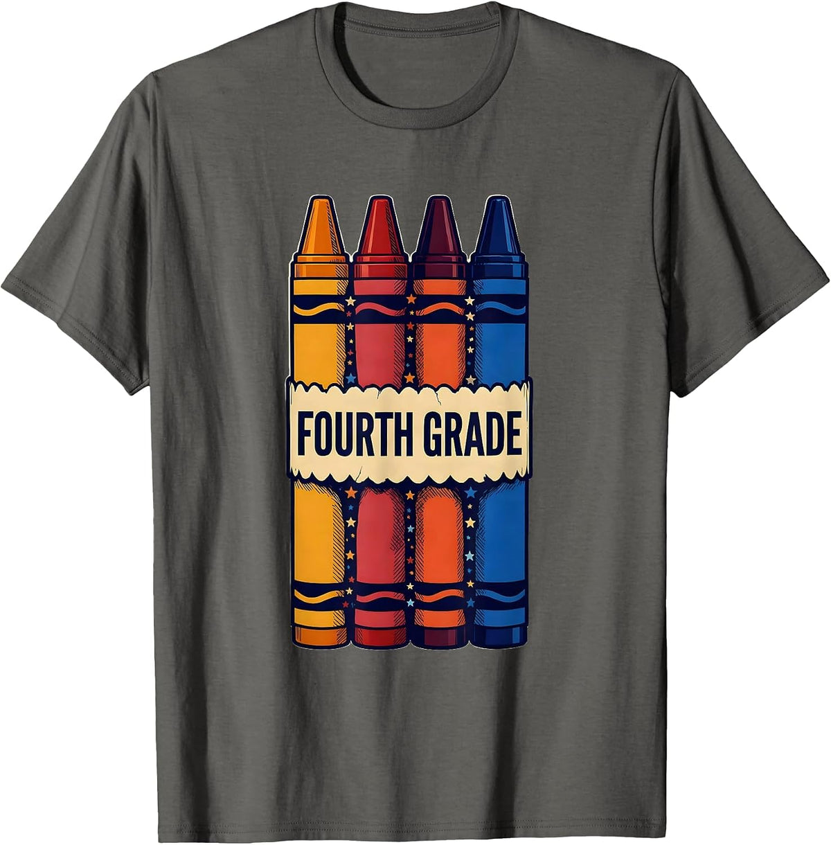 Men's FOURTH GRADE For Boys Girls Back To School First Day Fourth T-Shirt - Asphalt Grey