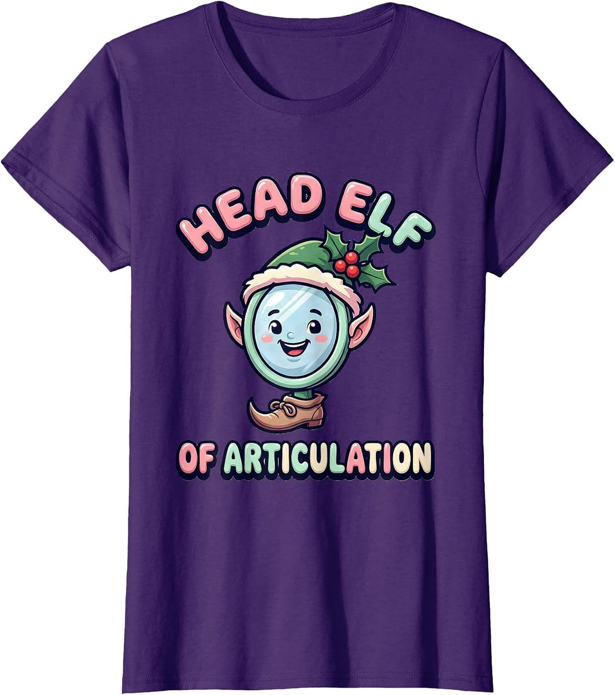 Women's Head Elf of Articulation Cute Kawaii Speech Therapist T-Shirt - Purple
