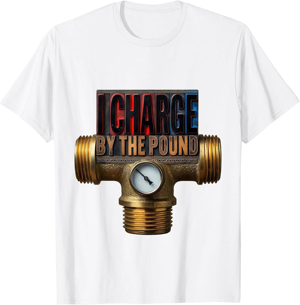 Men's I Charge By The Pound Funny HVAC Technician Charging Pride T-Shirt - White