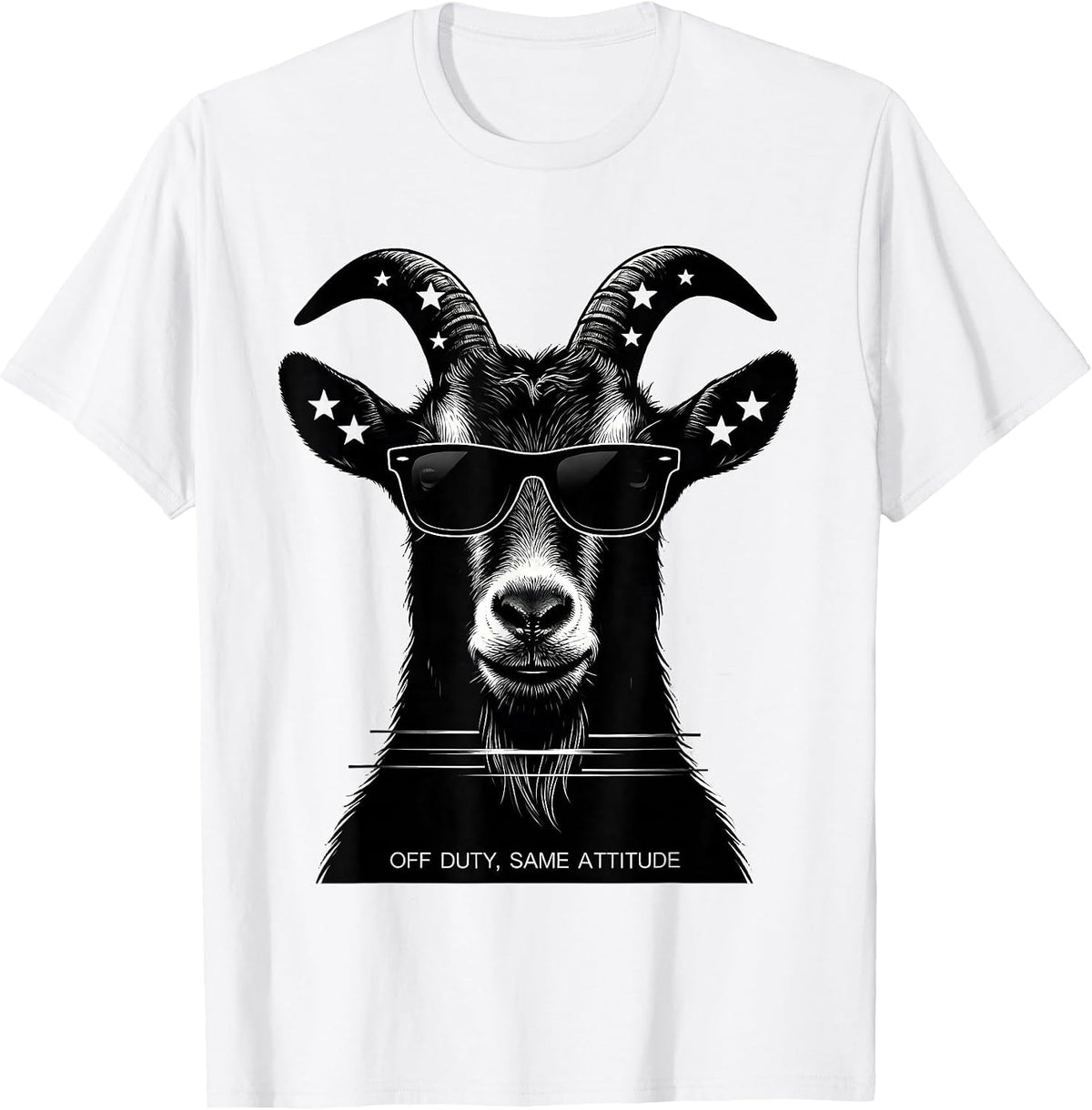 Men's Off Duty Same Attitude Funny Goat Lover Animal Humor T-Shirt - White