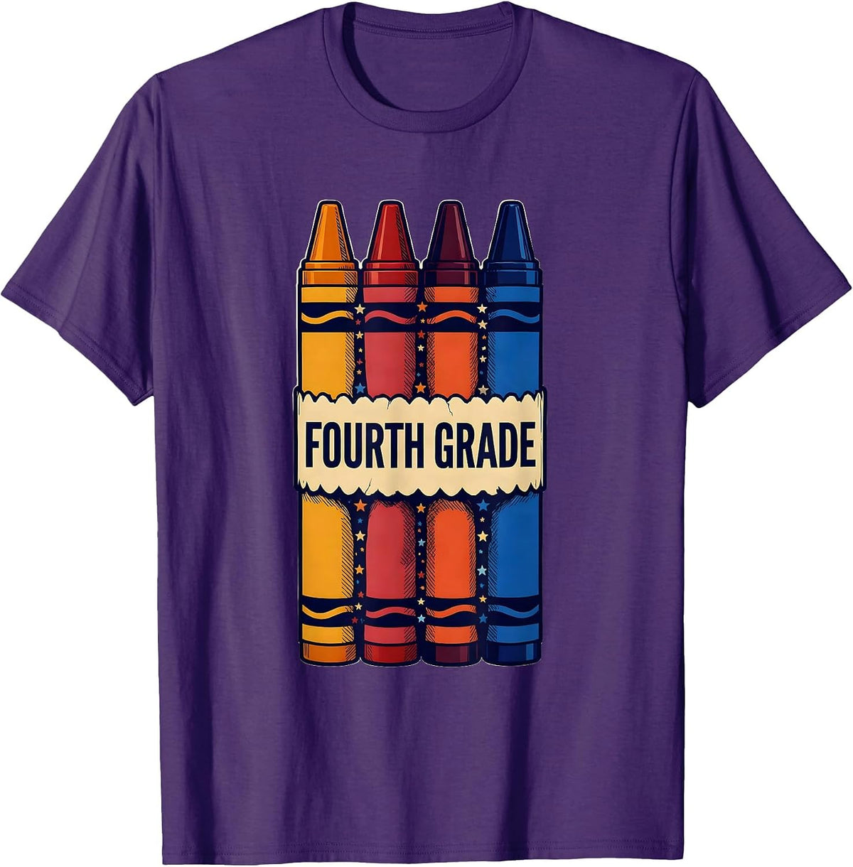 Men's FOURTH GRADE For Boys Girls Back To School First Day Fourth T-Shirt - Purple