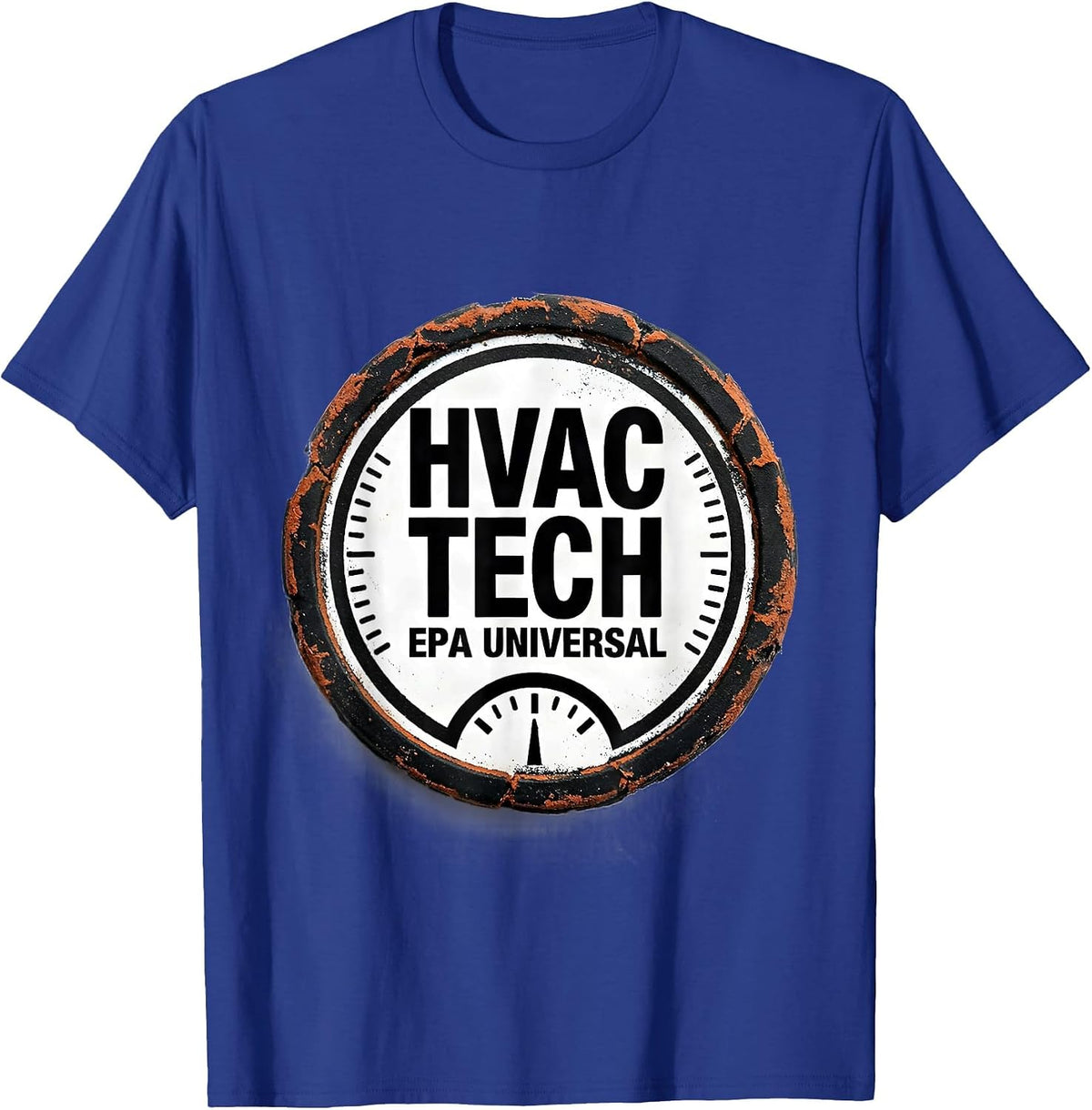 Men's HVAC Tech, EPA Universal Rubber Stamp Funny Tradesperson T-Shirt - Royal Blue