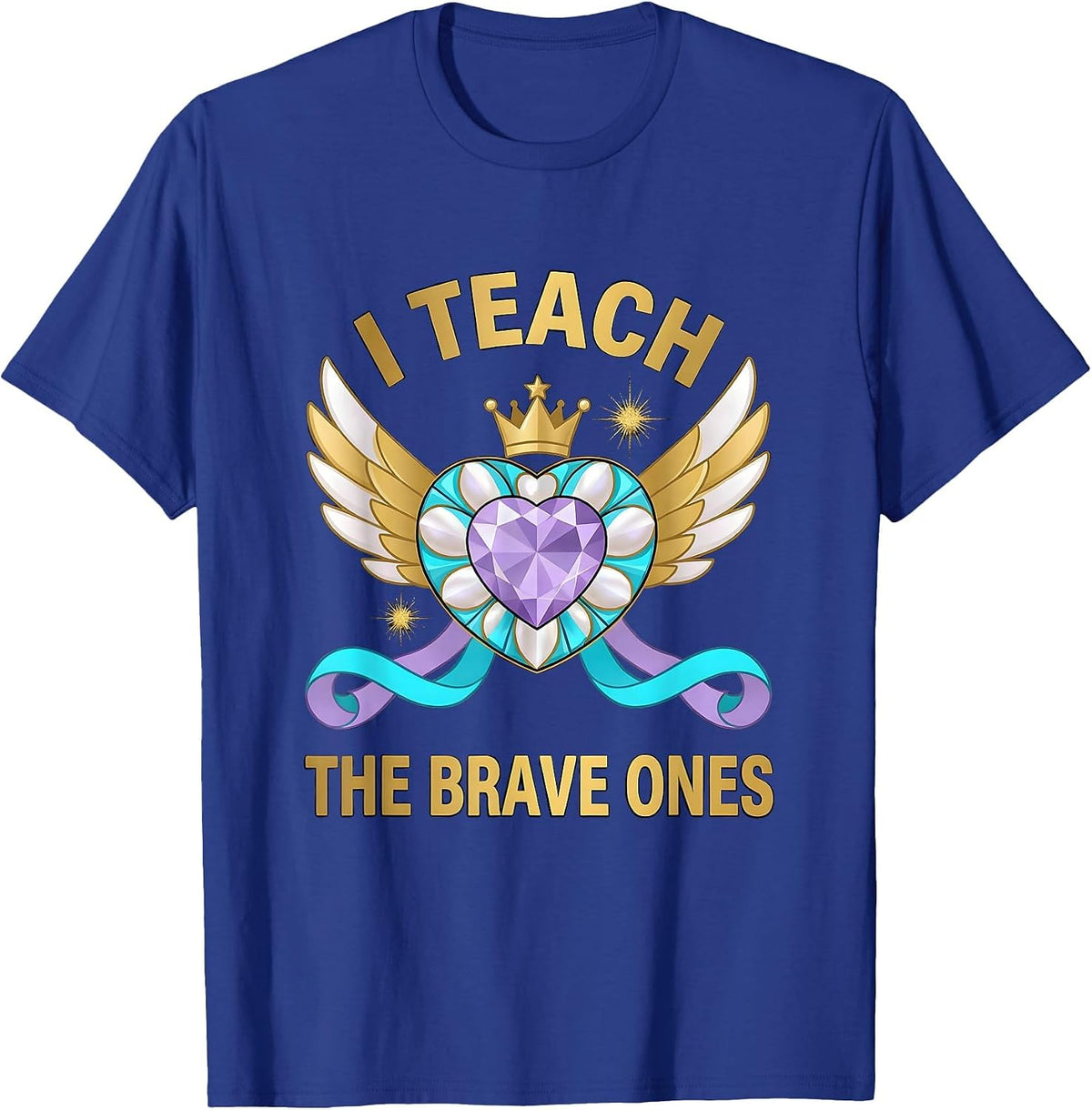 Men's I Teach The Brave Ones Special Education Teacher T-Shirt - Royal Blue