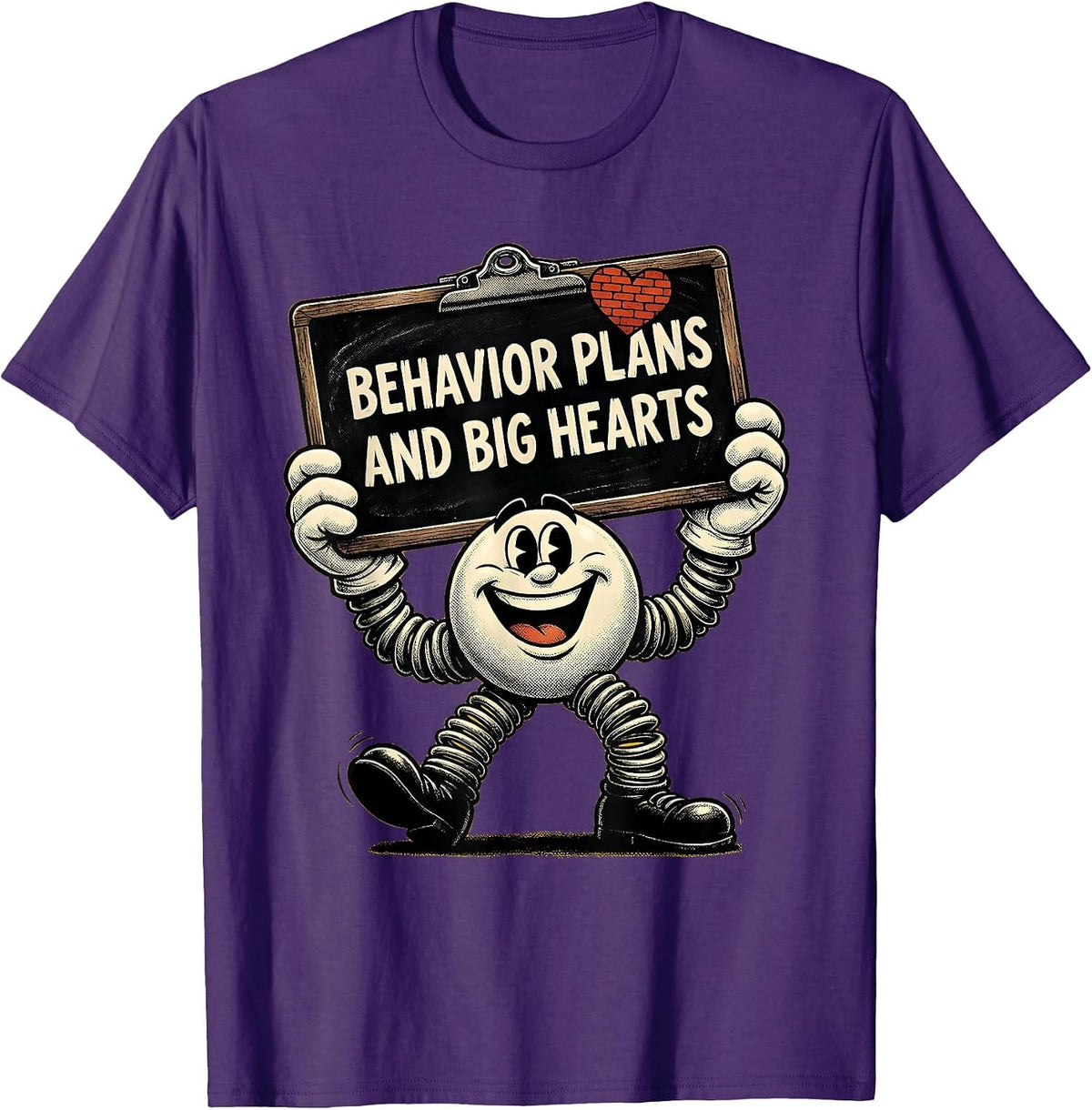 Behavior Plans and Big Hearts Sped Teacher Design T-Shirt - Purple