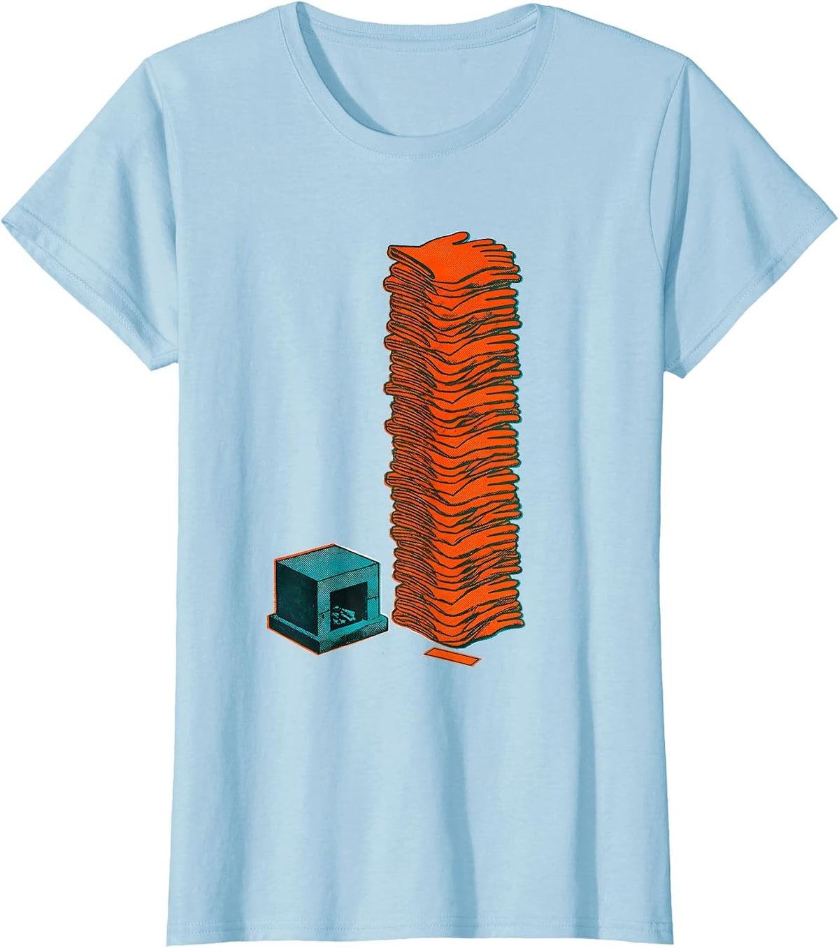 Women's Glowing Forge Stacked Gloves Blacksmith Humor Gift T-Shirt - Baby Blue