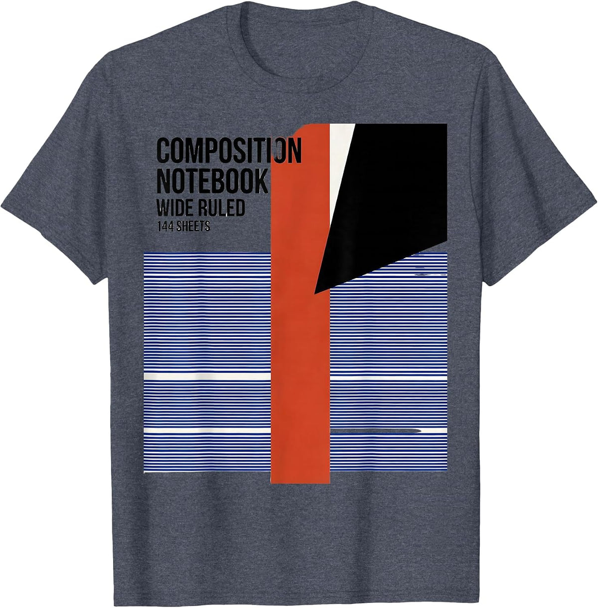 Composition Notebook Wide Ruled 144 Sheets Teacher T-Shirt - Heather Blue