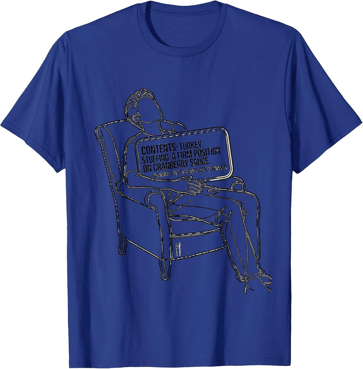Thanksgiving Nutrition Facts Turkey Stuffing Cranberry Sauce T-Shirt - Royal Blue