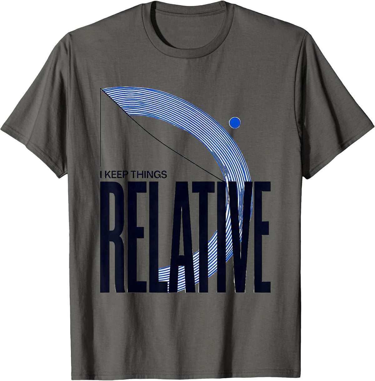 Men's I Keep Things Relative Funny Science Nerd Periodic Table T-Shirt - Asphalt Grey