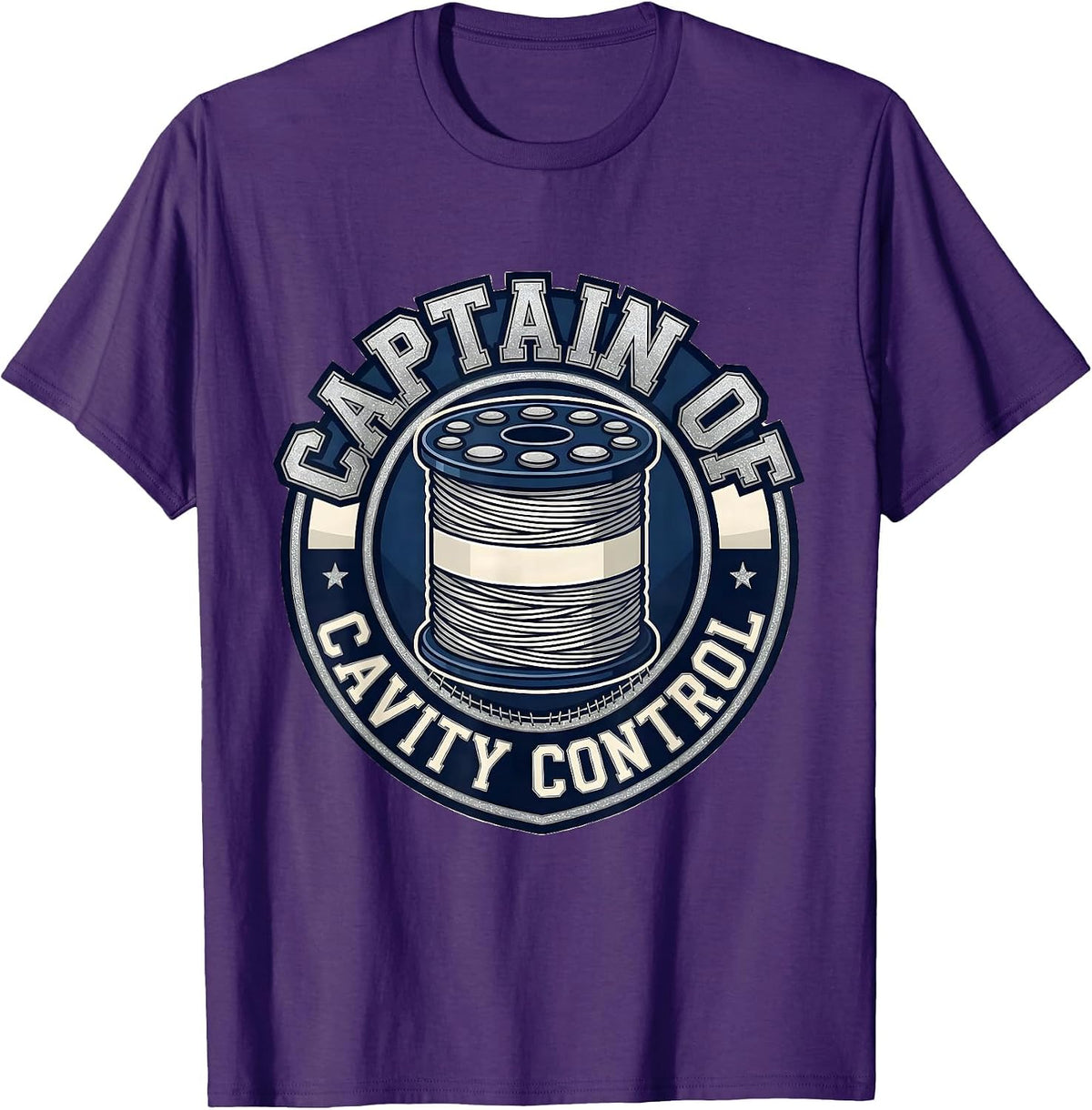Captain of Cavity Control Funny Dental Hygienist Humor T-Shirt - Purple