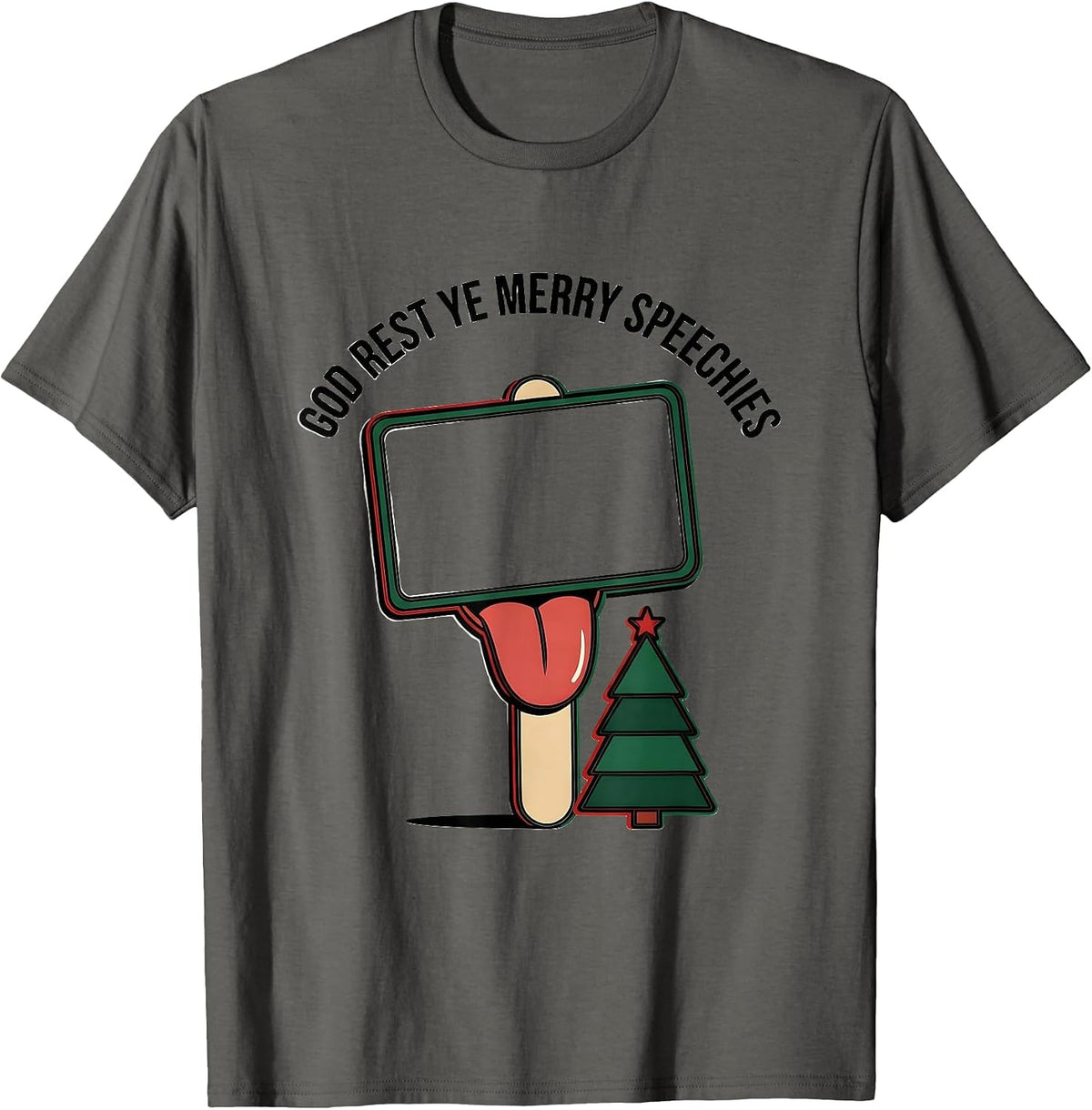 Men's God Rest Ye Merry Speechies Funny Speech Therapist SLP T-Shirt - Asphalt Grey