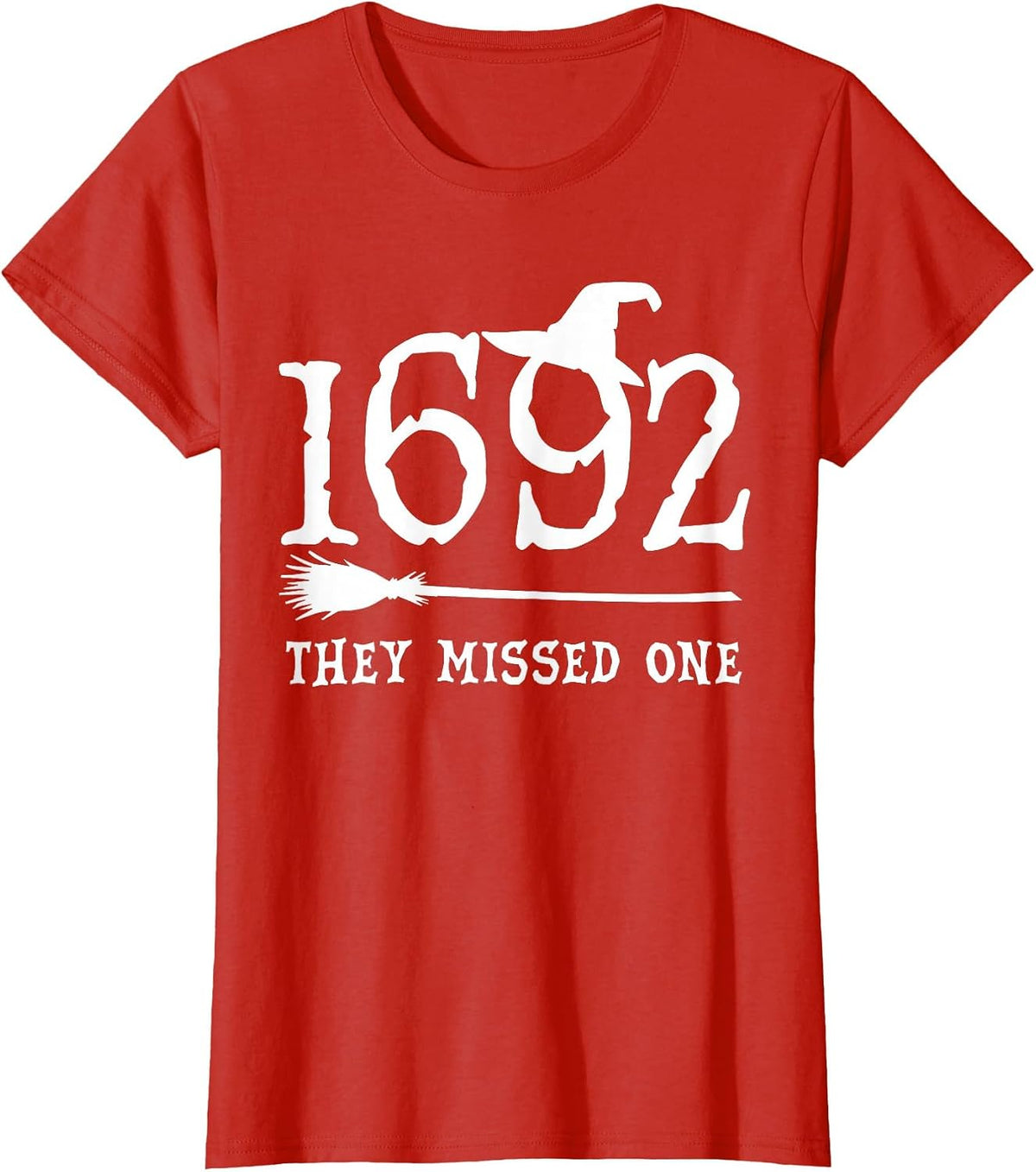 1692 They Missed One Halloween Feminist Witch Trials Womens T-Shirt - Red