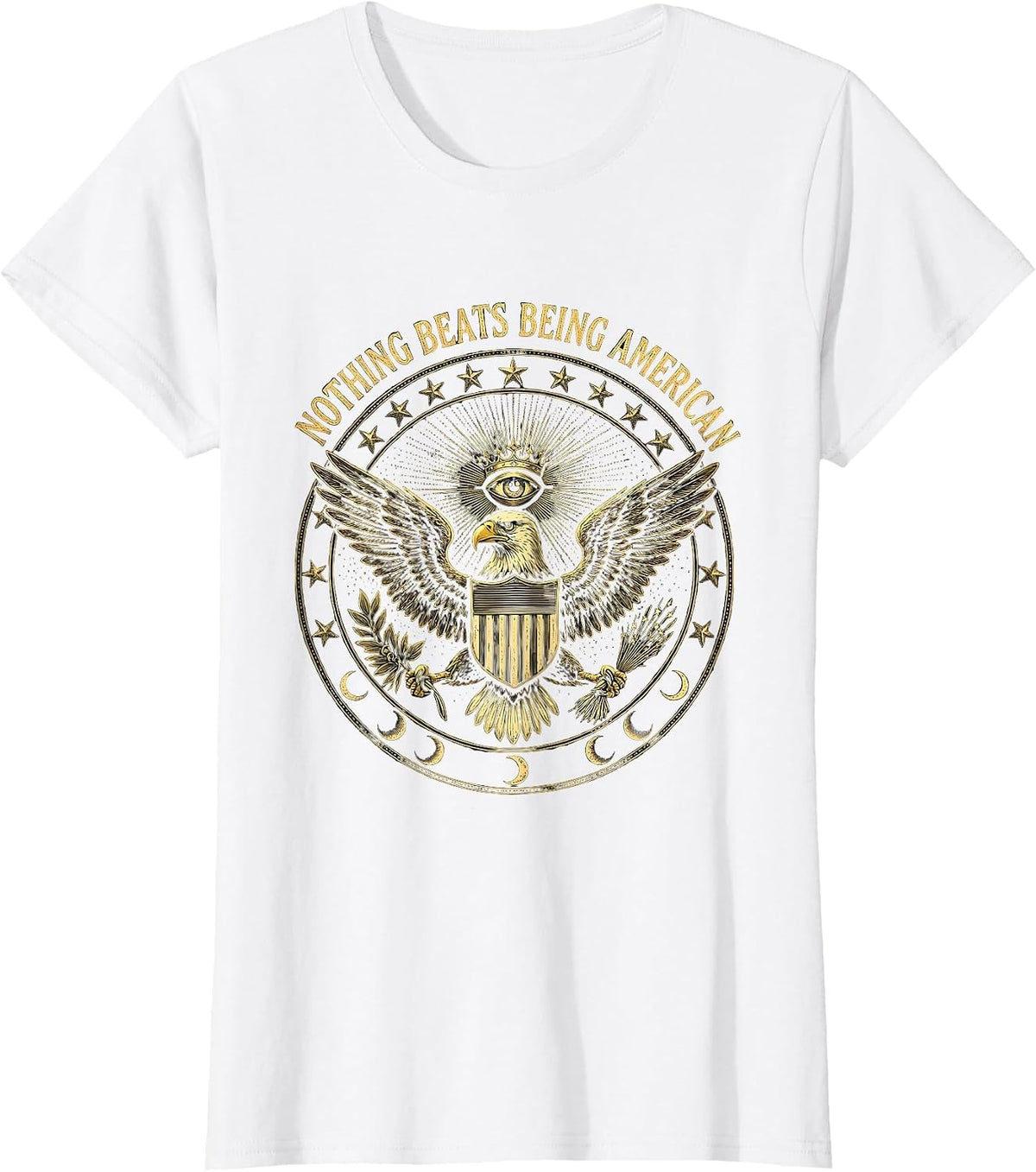Nothing Beats Being American USA Pride Design T-Shirt - White