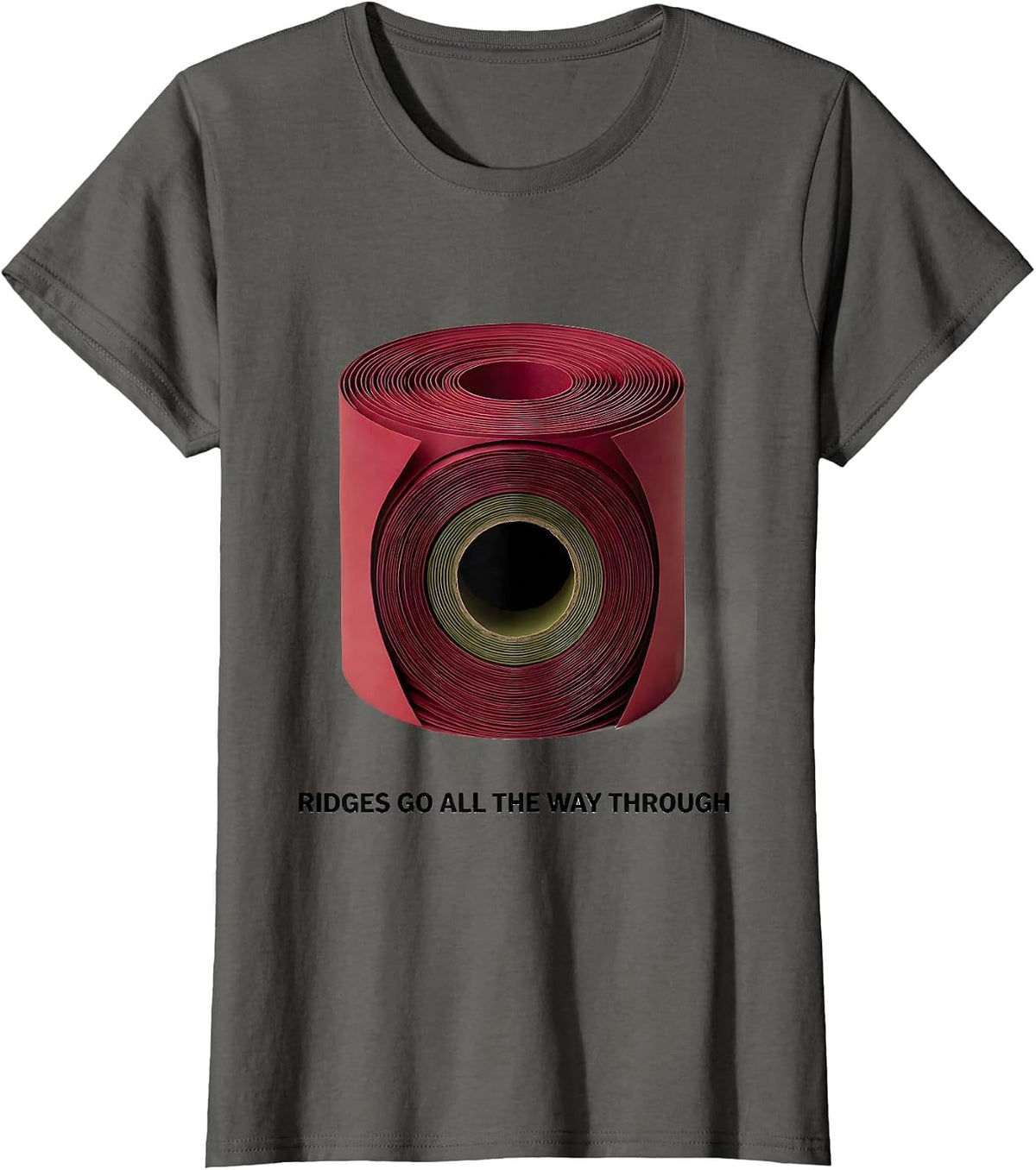 Women's Ridges Go All The Way Through Funny Thanksgiving Cranberry T-Shirt - Asphalt Grey