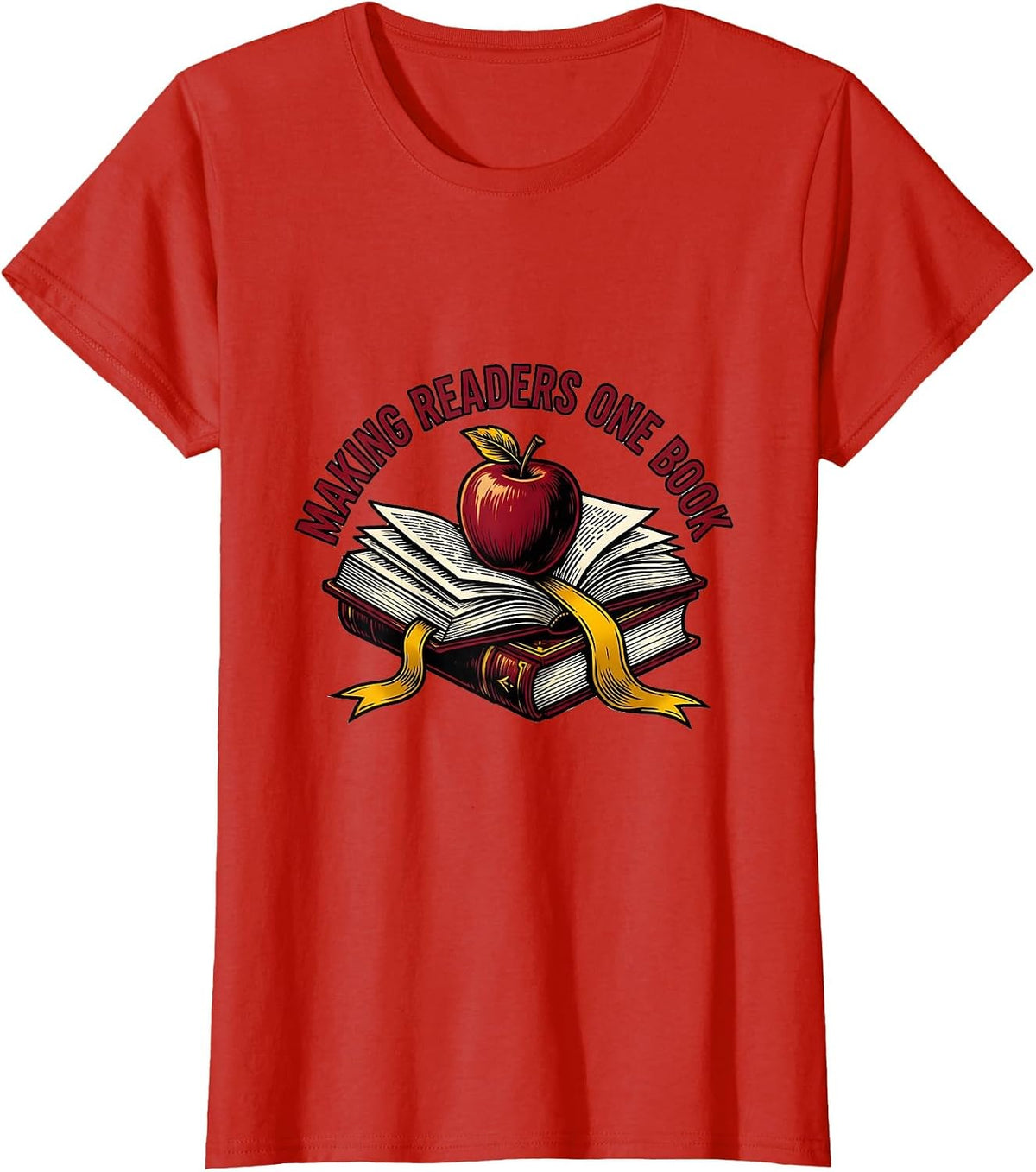 Making Readers One Book Elementary Teacher T-Shirt - Red