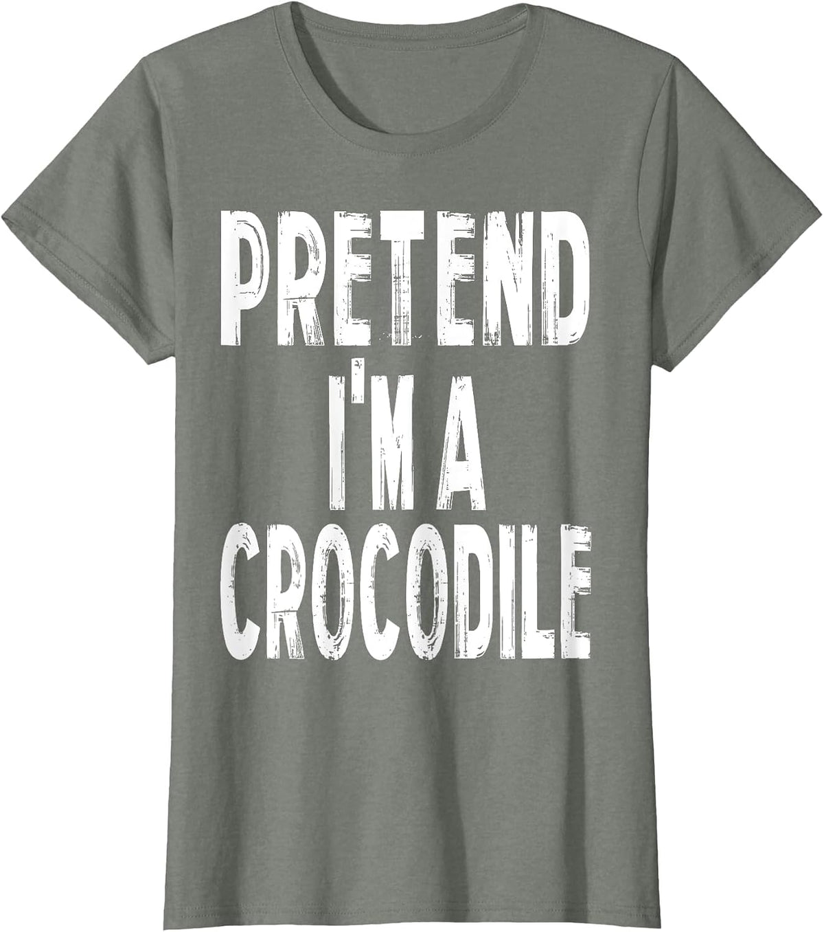 Pretend I'm A Crocodile Easy Halloween Costume T-Shirt - Olive Heather