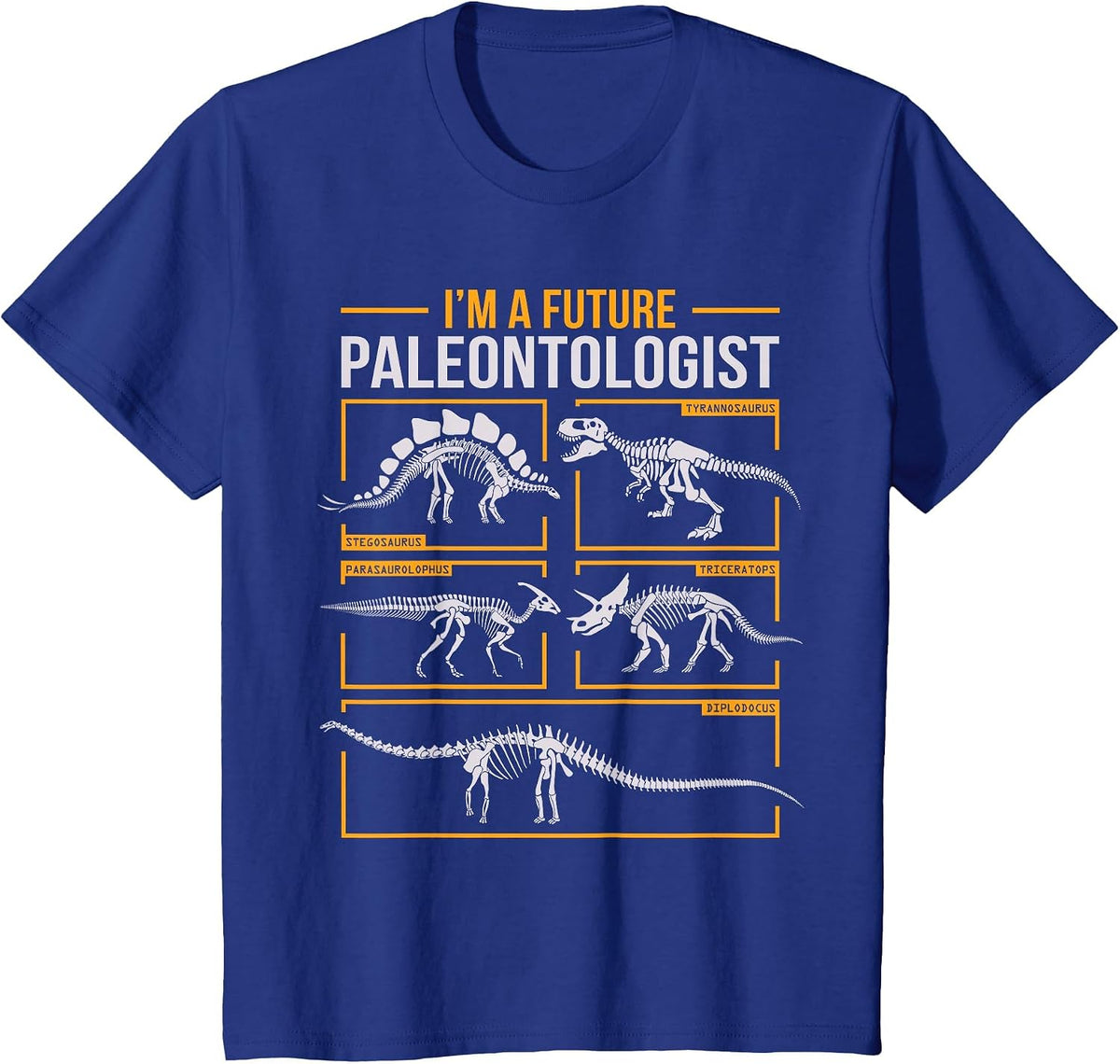Future Paleontologist Dinosaur TRex Fossil Paleontology Boys T-Shirt - Royal Blue