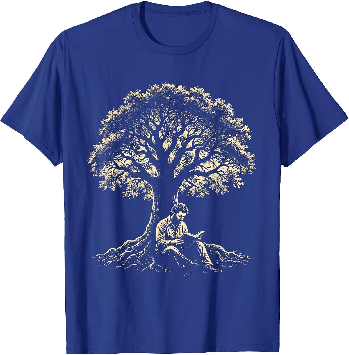 Bible Study Under Oak Tree Christian Graphic T-Shirt - Royal Blue