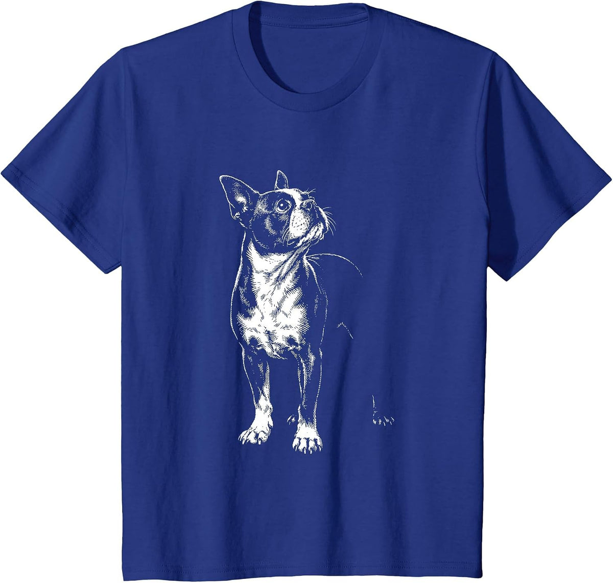 Boston Terrier Portrait Minimalist T-Shirt - Royal Blue