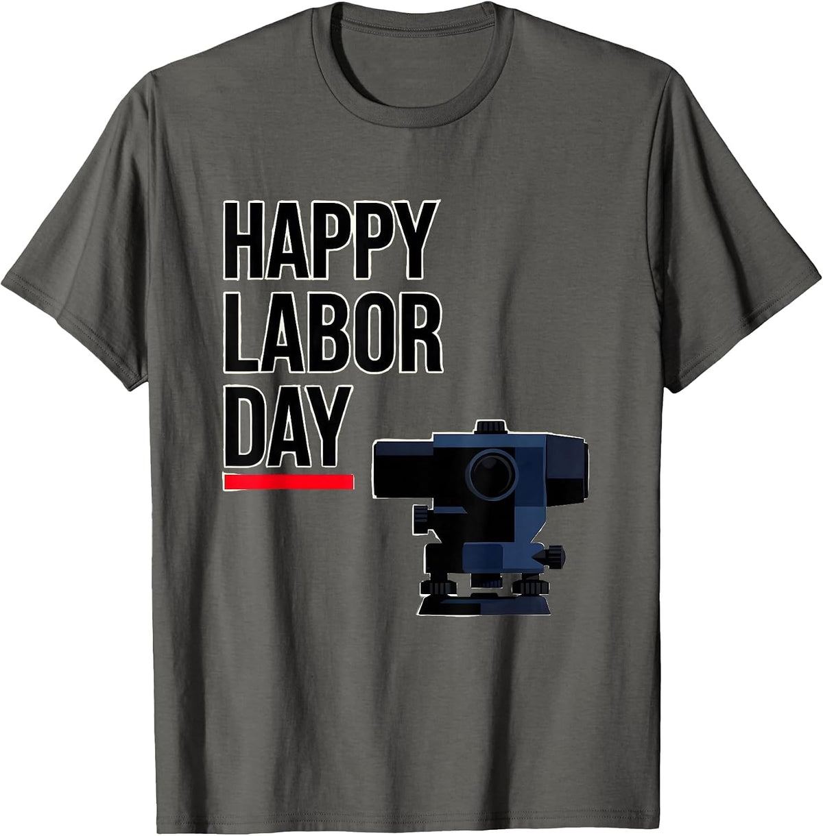 Men's Happy Labor Day Patriotic Union Pride Casual Graphic T-Shirt - Asphalt Grey