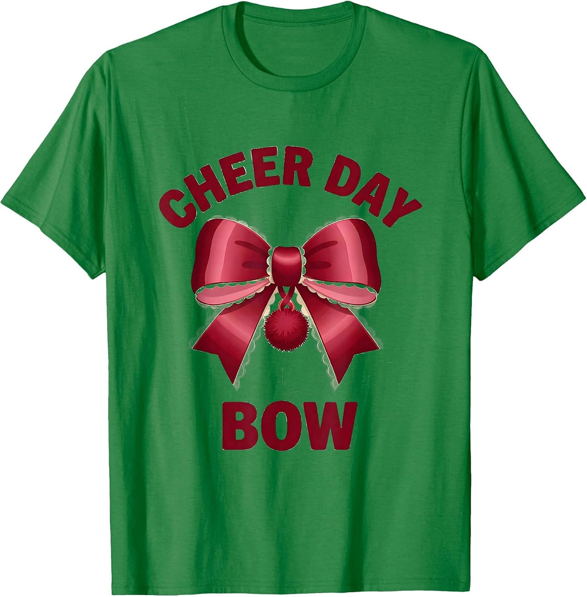 Men's Cheer Day Bow Coquette Ribbon State Pride Sport Gift T-Shirt - Kelly Green
