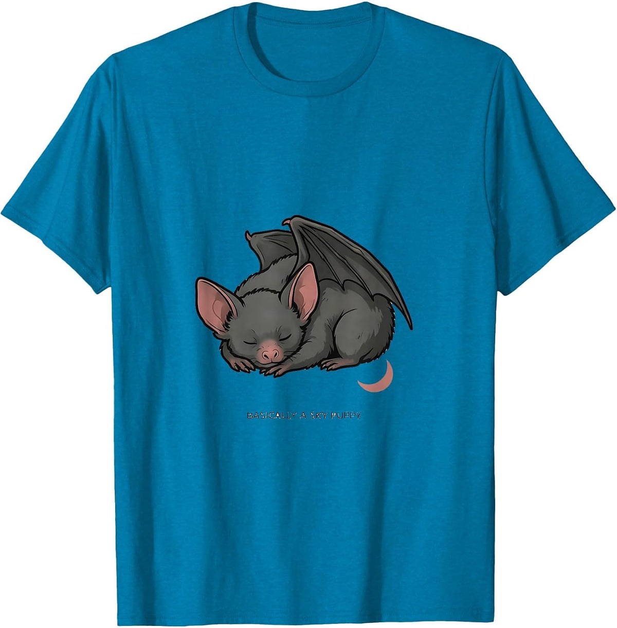 Basically A Sky Puppy Funny Bat Lover Halloween Nature T-Shirt - Sapphire Blue
