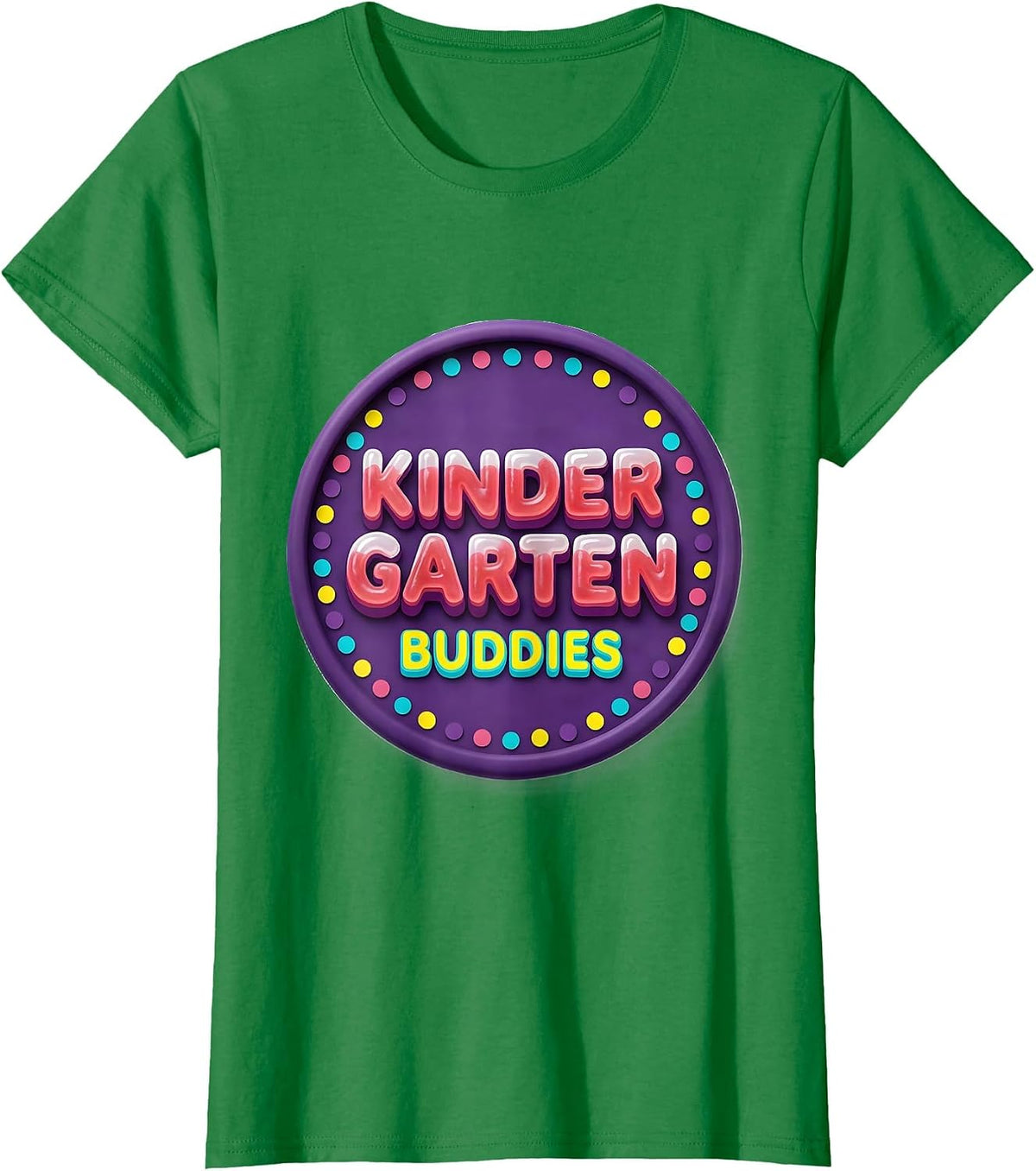 Women's Kindergarten Buddies Playful Pre-K to Elementary Back T-Shirt - Kelly Green