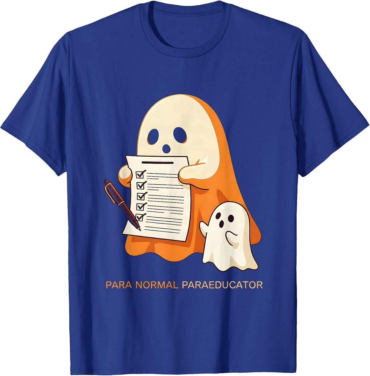 Men's Para Normal Paraeducator Funny Ghost SpEd Teacher Halloween T-Shirt - Royal Blue