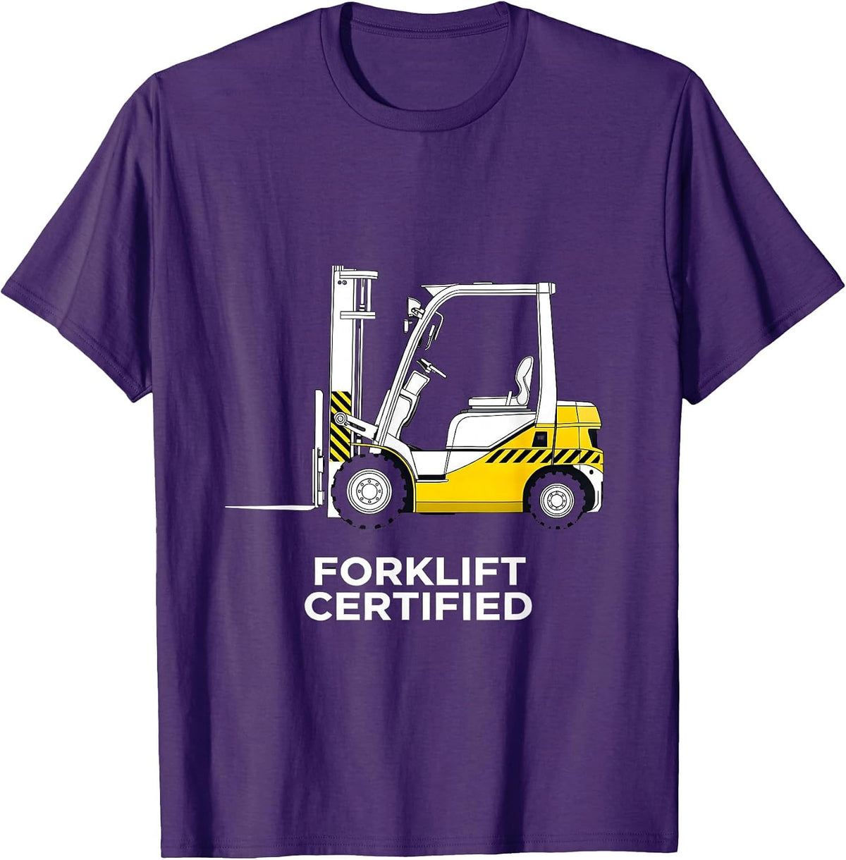 Forklift Certified Funny Construction Worker Gag Gift T-Shirt - Purple