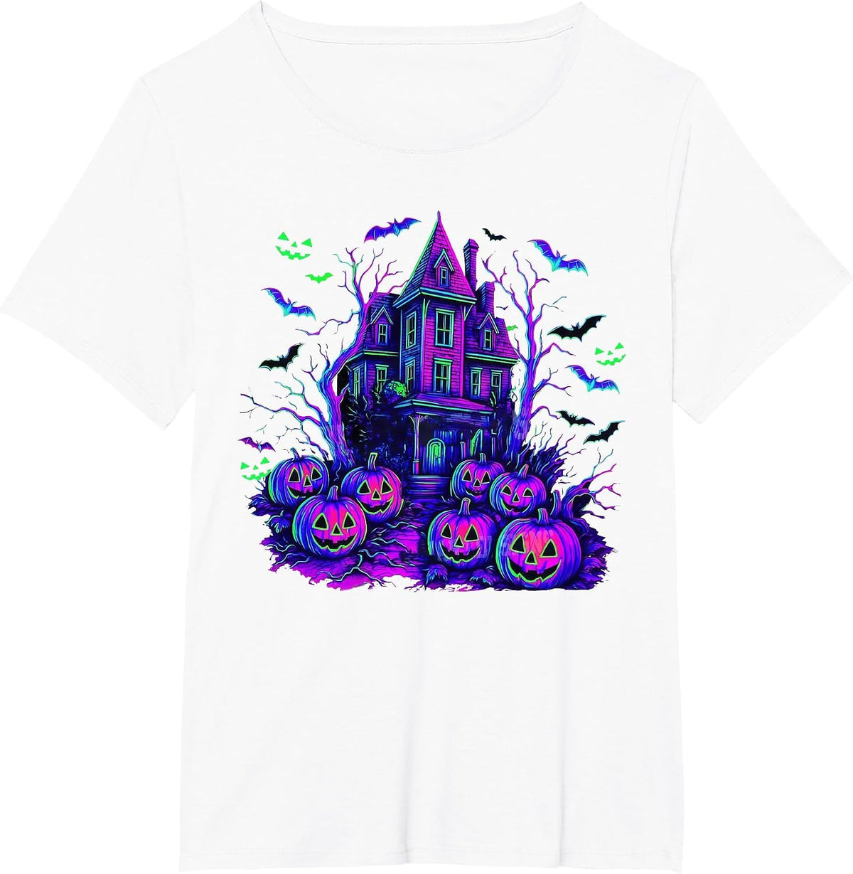 Vintage Halloween Spooky Scene Retro Pumpkin Scary Season T-Shirt - White