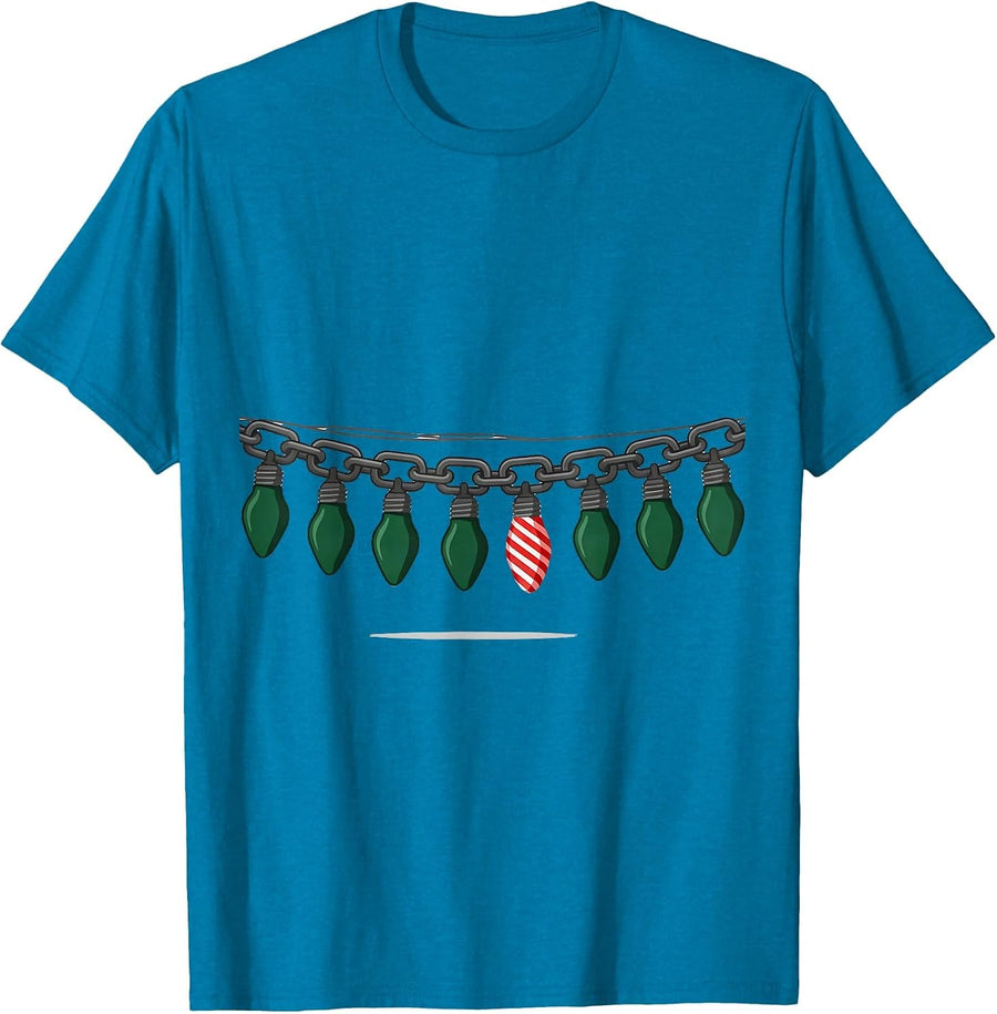 Dental Bib Clip Chain Christmas Lights Dentist Humor T-Shirt - Sapphire Blue