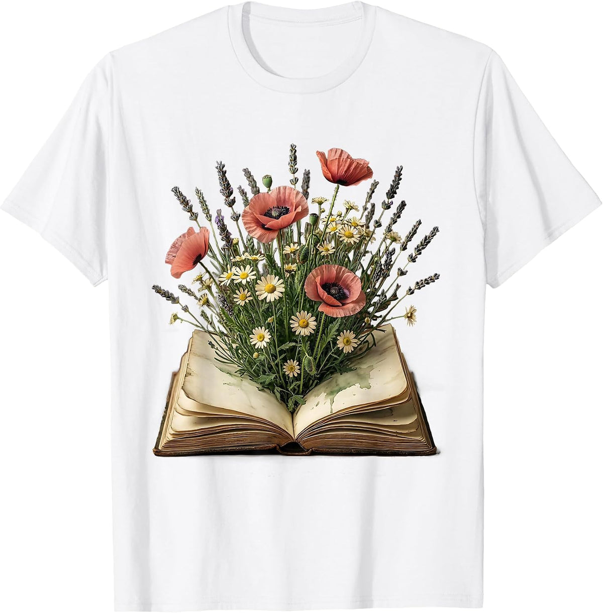 Wildflower Notebook Bloom Teacher Design T-Shirt - White