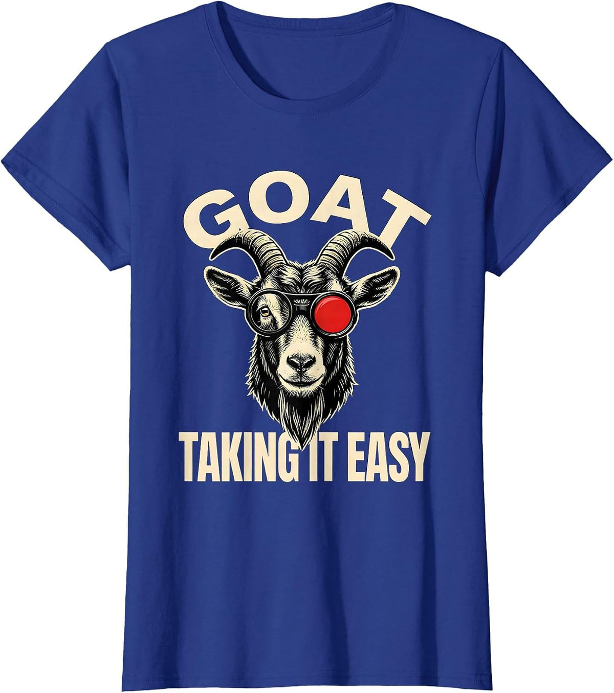 Women's GOAT Taking It Easy Funny Goat Humor Animal Lover Gift T-Shirt - Royal Blue