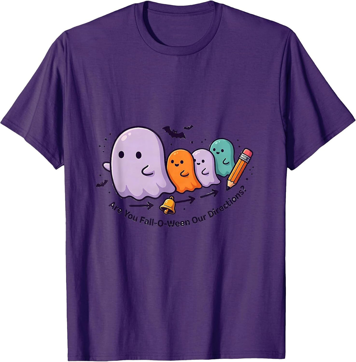 Are You Fall-O-Ween Our Directions Cute Kawaii Teacher T-Shirt - Purple