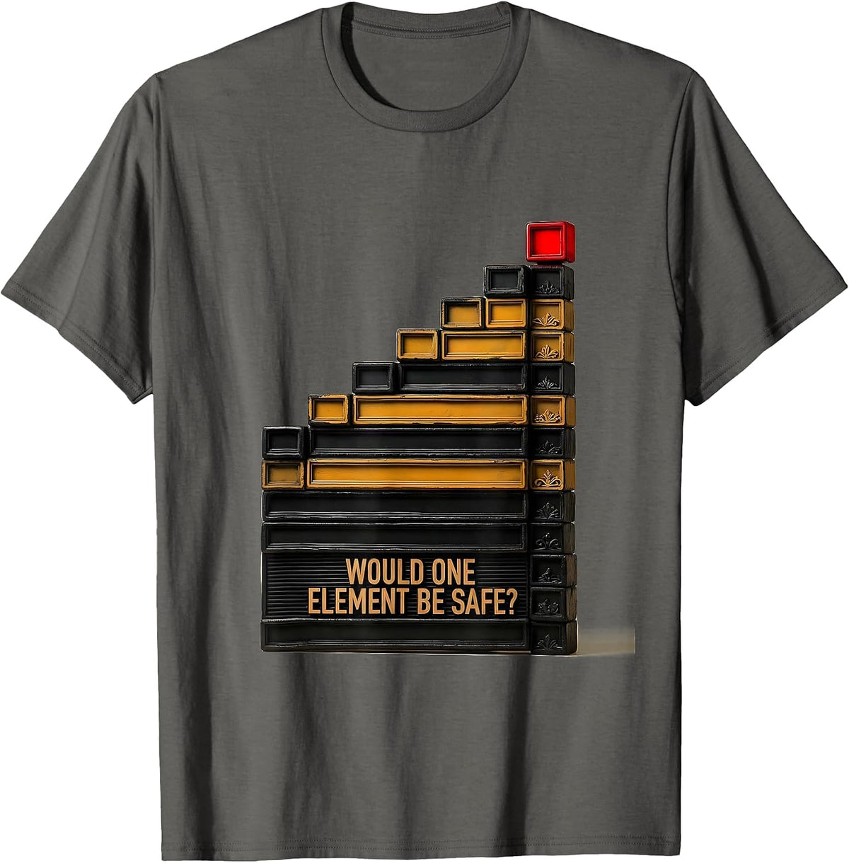 Men's Would One Element Be Safe? Funny Periodic Table Teacher T-Shirt - Asphalt Grey