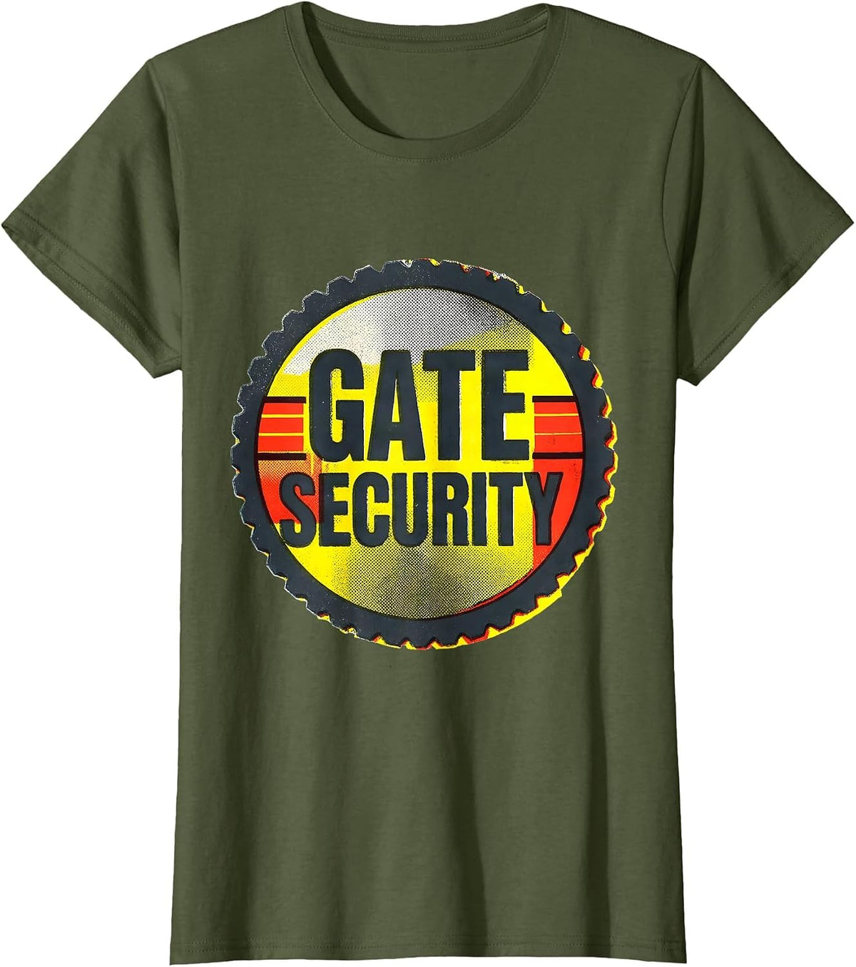 Women's GATE SECURITY Funny Security Guard Costume Security Officer T-Shirt - Olive Green