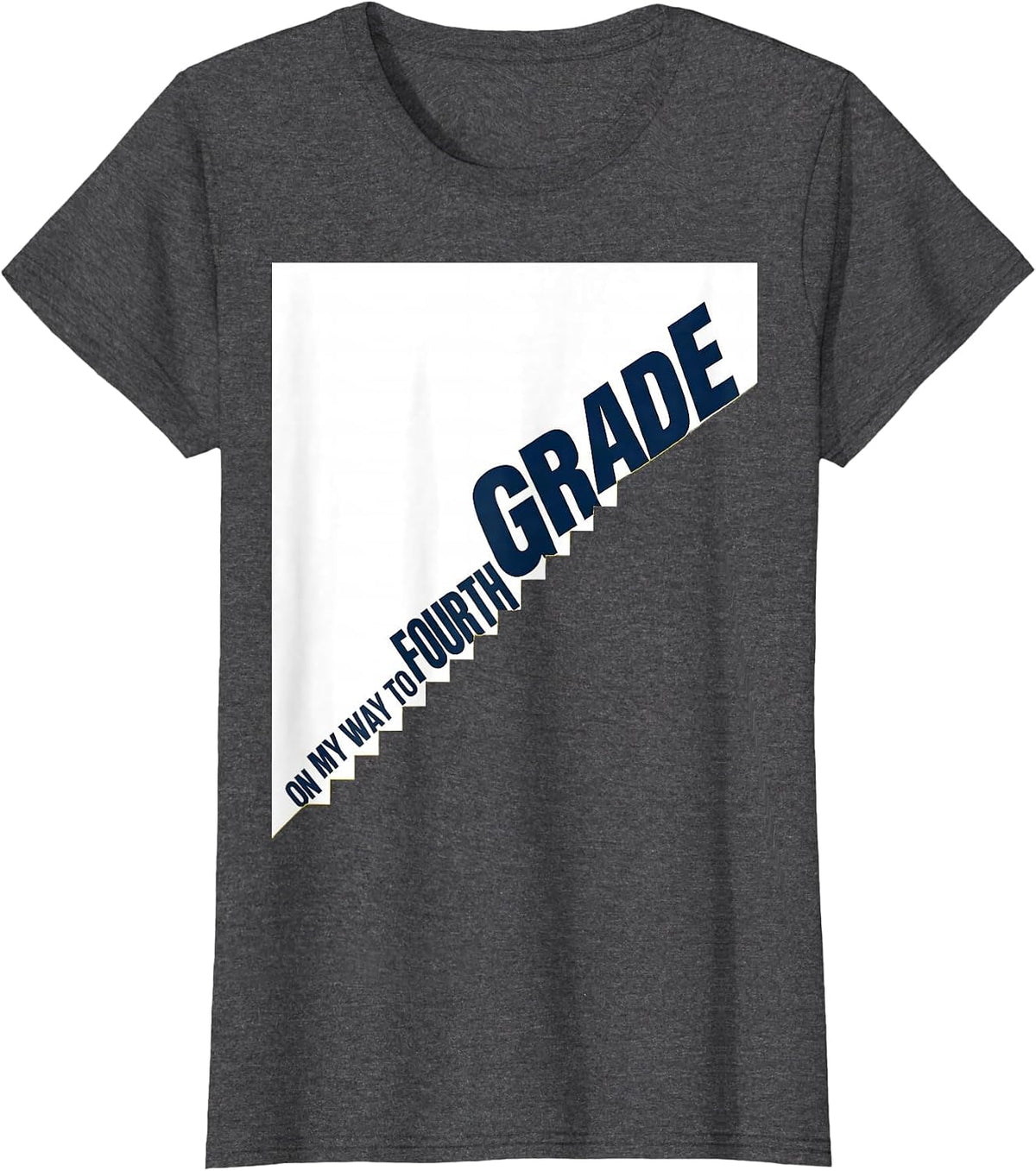 Women's On My Way To Fourth Grade Playful Back To School Student T-Shirt - Dark Heather Grey
