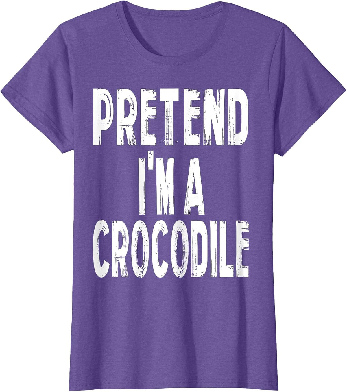 Pretend I'm A Crocodile Easy Halloween Costume T-Shirt - Purple Heather