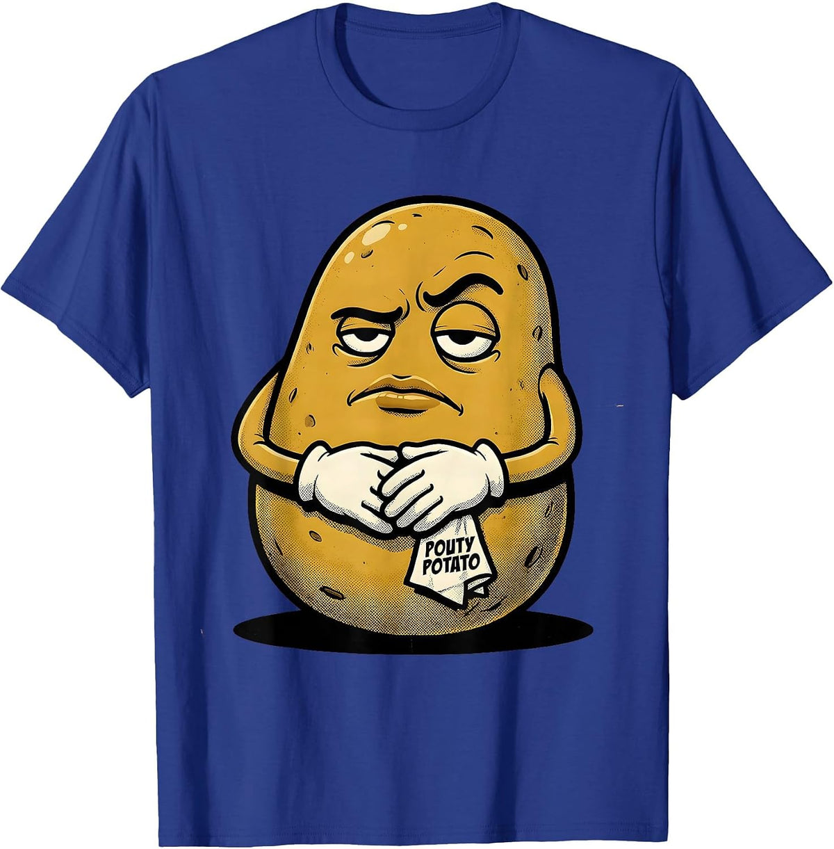 Pouty Potato Retro Cartoon Funny Couples Thanksgiving T-Shirt - Royal Blue