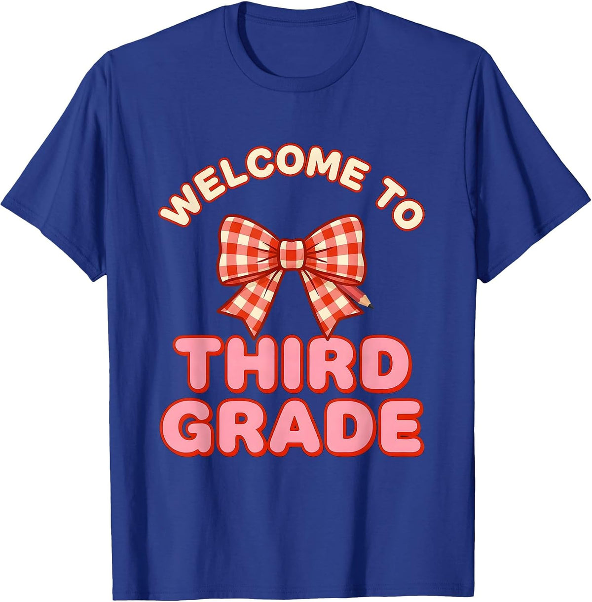 Men's Welcome To Third Grade Cute Coquette Bow Back to School T-Shirt - Royal Blue