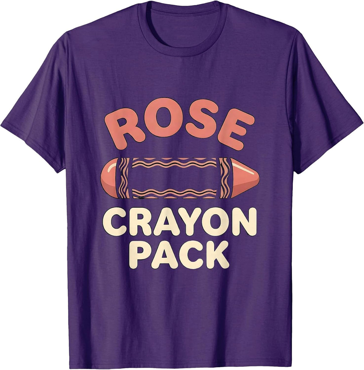 Rose Crayon Pack Playful Group Halloween Costume Teacher T-Shirt - Purple