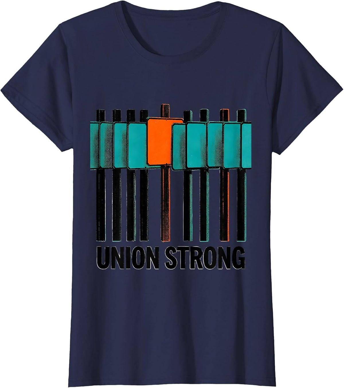 Women's Union Strong Labor Day Skilled Union Worker T-Shirt - Navy Blue